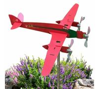 Airplane Garden Spinner - Metal Material 30cm Size, Metal Windmill Decor, Durable Construction | Functional Weathervane Indicator, Pinwheel Wind Art For Yard, Garden, Lawn, Balcony, Farmhouse