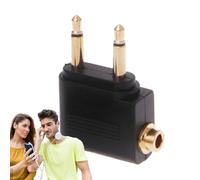 Airplane Headphone Adapter - Portable Double Aviation Intercoms, Dual Audio Jack Splitter, Foldable Travel Port | Improved Stereo Sound for Movie Dialogues, Music Melodies, Games