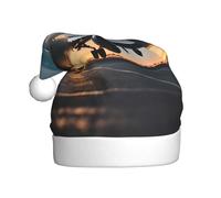 Airplane In The Evening Light 1 Pack Christmas Hats Plush Fabric Santa Hat For Christmas Costume Party And Holiday Event