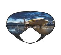 Airplane in The Evening Light Double Sided Sleep Mask, Adjustable Blackout, Silk-Like Eye Mask for Sleeping,Travel, Soft, Breathable, Lightweight Comfortable Blindfold