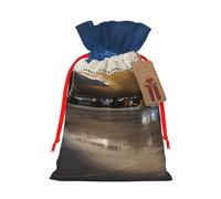 (Airplane in The Evening Light) Drawstring Gift Bags for Birthday Party Christmas Reusable Holiday Wrap Bags Medium Size