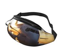 Airplane in The Evening Light Fanny Pack for Men Women Fashion Running Waist Packs Waterproof Crossbody Bags Everywhere Belt Bag with Adjustable Strap Sports Hip Pack for Travel Wallet