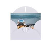 Airplane in The Evening Light Print Blank Cards and Envelopes 5" x 6" for Wedding Birthday Invitations and All Occasions