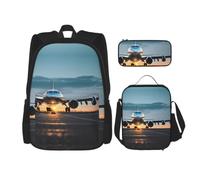 Airplane in The Evening Light Print School Bag, 15 Inch Laptop Backpack