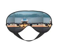 Airplane in The Evening Light Print Sleep Mask, Soft Breathable Eye Cover for Travel, Shift Work & Meditation