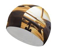 Airplane in The Evening Light Swim Cap for Adult, Elastic Fabric Swimming Cap, Comfortable Bathing Cap for Long & Short Hair
