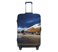 Airplane in The Evening Light Universal Suitcase Cover â€“ Stylish Protective Bag Cover for Travel & Business Luggage â€“ Double-Sided Print Design with Elastic Material