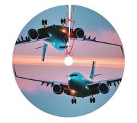 Airplane In The Evening Lights Print Xmas Mat Holiday Decor Christmas Tree Skirt For Living Room Fireplace Accessory