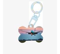 Airplane in The Evening Lights Printing Dog Tag Bone Shaped Double Sided Pattern Dog Id Tags Bone Shaped Pet Name Tags Dog Collar Tags