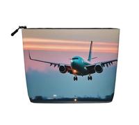 Airplane in The Evening Lights Printing Qqq