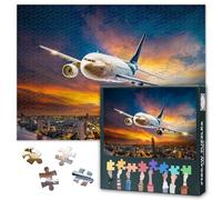 Airplane Jigsaw Puzzles for Adults 1000 Piece Aviation Art Painting Inspirational Poster Jet Flight Picture Executive Office Motivational Study Toy Craft Premium Paper 27.5x19.7 Inch