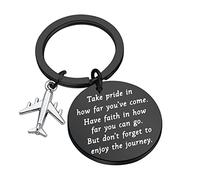 Airplane Keychain Pilot Gifts Flight Attendant Graduation Gifts Aviation Crew Gifts (Take Pride In Black)