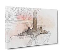 Airplane Lost in the Sky Canvas Print | Gallery Wrapped 30mm Frame Wall Art | 30x20 inches | Ready to Hang | Modern Vehicles Picture | Living Room Bedroom Lounge Office