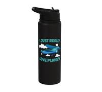 Airplane Lover Kids I Just Really Love Planes Stainless Steel Insulated Water Bottle