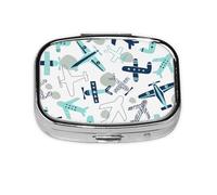 Airplane,Meta Pill Box 2 Compartment Medicine Case,Portable Organizer