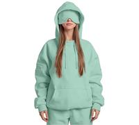 Airplane Mode Travel Hoodie with Eye Mask, Travel Hoodie with Secret Pockets Womens, Sweatshirt Pullover for Flying Sleeping, Wearable Blanket Hoodies for Men Women Sleep (Green,XXL)