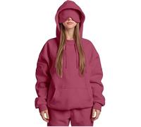 Airplane Mode Travel Hoodie with Eye Mask, Travel Hoodie with Secret Pockets Womens, Sweatshirt Pullover for Flying Sleeping, Wearable Blanket Hoodies for Men Women Sleep (Rose Red,3XL)