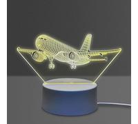 Airplane Night Light 3D Illusion Lamp, Aeroplane Aircraft Warm White LED Nightlight Table Lamp for Adults Kids Girls Boys Pilot Gifts with 5v USB Power