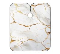 Airplane on the Cloud Digital Print Barber Cloth Hair Coloring Apron, Unique Barber Capes, White and Gold Marble, One size