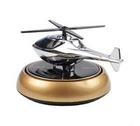Airplane Ornament Style Solar Powered Car Air Diffuser and Purifier with Rotating Motor, Provides Sustainable Fragrance Dispersion Without Batteries (gold Cologne)