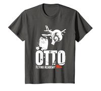 Airplane! Otto Autopilot Flying Academy Kids T-Shirt, Youth, Asphalt Grey, Medium