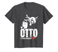 Airplane! Otto Autopilot Flying Academy Kids T-Shirt, Youth, Dark Heather Grey, Medium