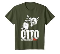 Airplane! Otto Autopilot Flying Academy Kids T-Shirt, Youth, Olive Green, Medium