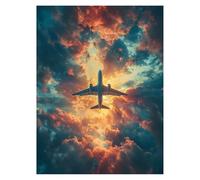 Airplane Paint by Numbers for Adults, Flight Paint by Numbers for Children, DIY Hobbies for Adults Women Canvas for Painting 32x24 in, Wall Art for Living Room Decor and Gifts for Women model-8240