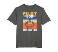 Airplane Pilot Bod Like A Dad Bod Helicopter Aviator T-Shirt