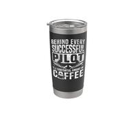 Airplane Pilot Coffee Vintage Behind Every Successful Pilot Stainless Steel Insulated Tumbler