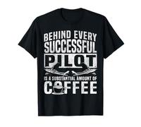 Airplane Pilot Coffee Vintage Behind Every Successful Pilot T-Shirt