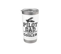 Airplane Pilot Dad Father Vintage Pilot Dad Like A Regular Stainless Steel Insulated Tumbler