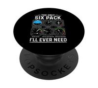 Airplane Pilot The Only Six Pack Ever Need Student Pilot PopSockets Adhesive PopGrip