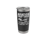 Airplane Pilot Vintage Aviation Cheat Codes 7500 Fly Stainless Steel Insulated Tumbler