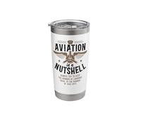 Airplane Pilot Vintage Aviation in A Nutshell Always Try to Stainless Steel Insulated Tumbler