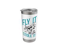Airplane Pilot Vintage Fly It Like You Stole It Stainless Steel Insulated Tumbler