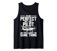 Airplane Pilot Vintage I'm Not Perfect But I Am A Pilot and Tank Top