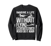 Airplane Pilot Vintage Imagine A Life Without Flying Now Sweatshirt