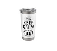 Airplane Pilot Vintage Keep Calm and Let The Pilot Handle It Stainless Steel Insulated Tumbler