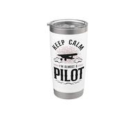 Airplane Pilot Vintage Keep Calm I'm Almost A Pilot Stainless Steel Insulated Tumbler