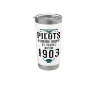 Airplane Pilot Vintage Pilots Looking Down At People Since Stainless Steel Insulated Tumbler