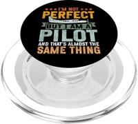 Airplane Pilot Vintage Retro I'm Not Perfect But I Am A PopSockets PopGrip for MagSafe