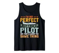 Airplane Pilot Vintage Retro I'm Not Perfect But I Am A Tank Top