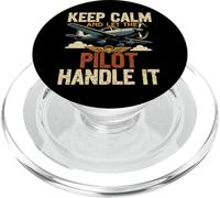 Airplane Pilot Vintage Retro Keep Calm And Let The Pilot PopSockets PopGrip for MagSafe