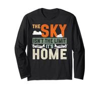 Airplane Pilot Vintage Retro The Sky Isn't The Limit It's Long Sleeve T-Shirt