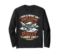 Airplane Pilot Vintage Retro This is What an Awesome Pilot Long Sleeve T-Shirt