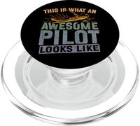 Airplane Pilot Vintage Retro This Is What An Awesome Pilot PopSockets PopGrip for MagSafe