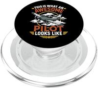 Airplane Pilot Vintage Retro This Is What An Awesome Pilot PopSockets PopGrip for MagSafe