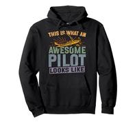 Airplane Pilot Vintage Retro This Is What An Awesome Pilot Pullover Hoodie
