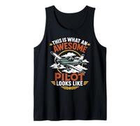 Airplane Pilot Vintage Retro This is What an Awesome Pilot Tank Top